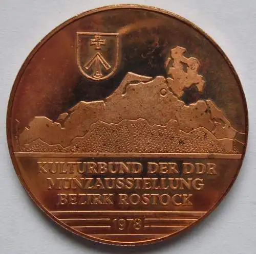 DDR Medaille Münzausstellung Bezirk Rostock 1978