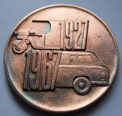 DDR Medaille 40 Jahre Klaintransporterbau 1927 - 1967, VEB Barkas-Werke