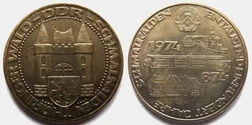 DDR Medaille 1100. Jahre Schmalkalden 874 – 1974, Thüringer Wald 