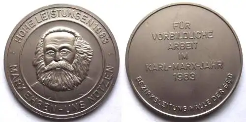 DDR Medaille Für vorbildliche Arbeit im Karl-Marx-Jahr 1983