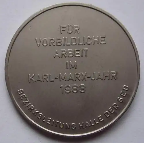 DDR Medaille Für vorbildliche Arbeit im Karl-Marx-Jahr 1983