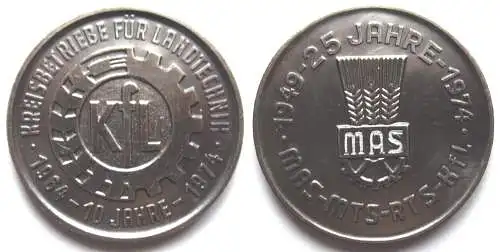 DDR Medaille 10 Jahre Kreisbetriebe für Landtechnik 1964 – 1974