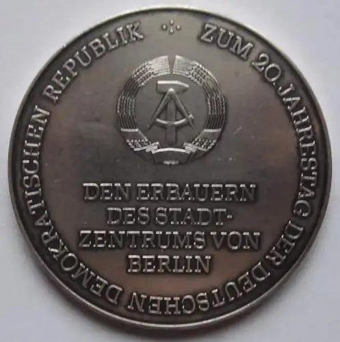 DDR Medaille Zum 20 Jahrestag der DDR