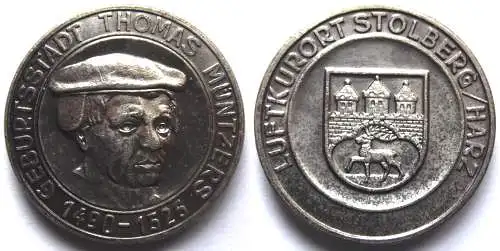 DDR Medaille Stolberg Geburtsstadt von Thomas Müntzer