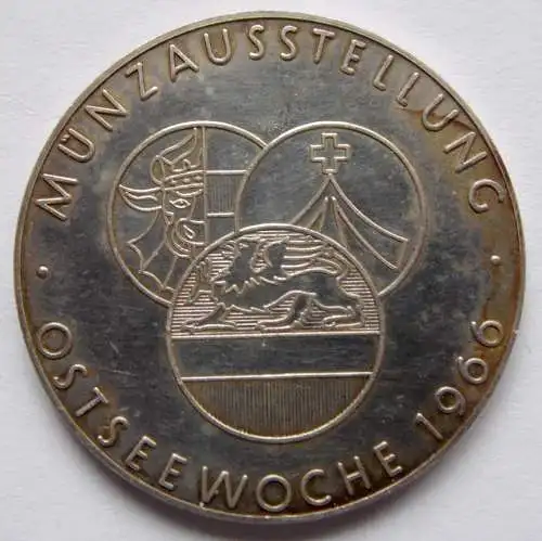 DDR Medaille des Kulturbundes der DDR Münzausstellung während der Ostseewoche 1966