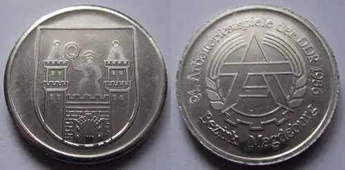 DDR Medaille 21. Arbeiterfestspiele der DDR Bezirk Magdeburg 1986