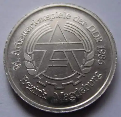 DDR Medaille 21. Arbeiterfestspiele der DDR Bezirk Magdeburg 1986