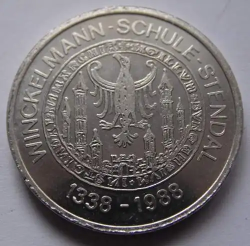 DDR Medaille Stendal - Winckelmann Schule 1338-1988