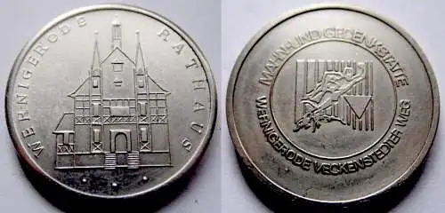 DDR Medaille Wernigerode Rathaus Mahn-und Gedenkstätte Veckenstedter Weg 