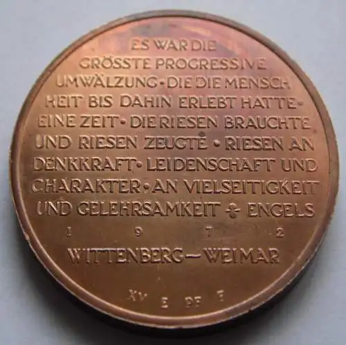 DDR Medaille 1972 Lucas Cranach Ehrung der DDR