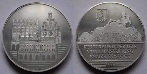 DDR Medaille Münzausstellung Bezirk Rostock 1978