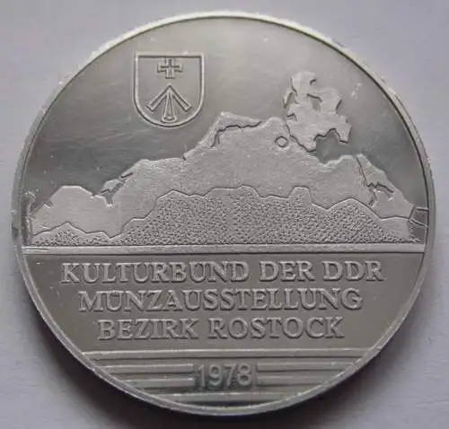 DDR Medaille Münzausstellung Bezirk Rostock 1978