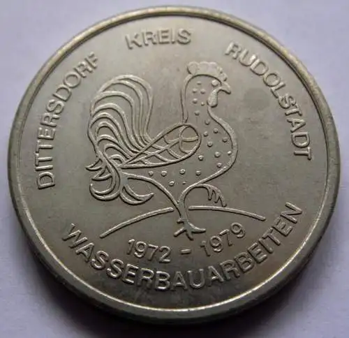 DDR Medaille Dittersdorf Kreis Rudolstadt Wasserbauarbeiten 1972 – 1979