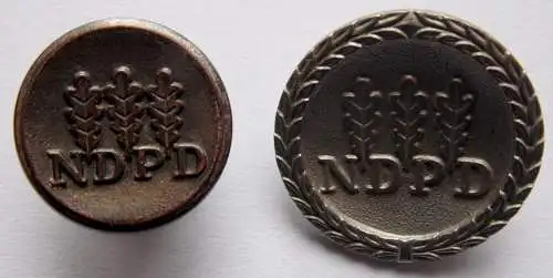DDR Abzeichen NDPD Mitgliedsabzeichen und Ehrenabzeichen, National-Demokratische Partei Deutschlands