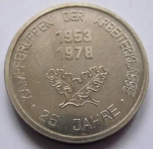 DDR Medaille 25 Jahre Kempfgruppen der Arbeiterklasse 1953 - 1978