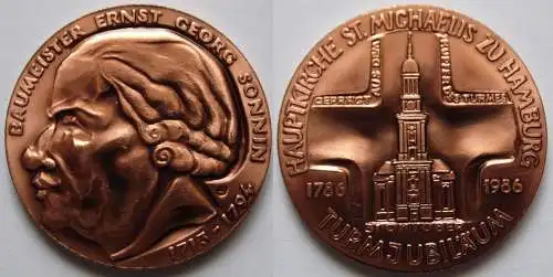 Medaille 200 Jahre Hauptkirche St. Michaelis zu Hamburg 1786-1986