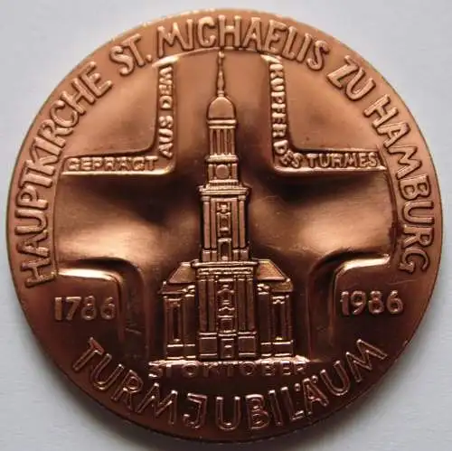 Medaille 200 Jahre Hauptkirche St. Michaelis zu Hamburg 1786-1986