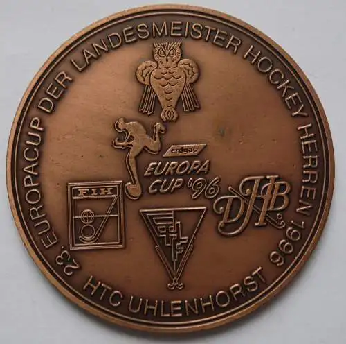 Medaille Mülheim Ruhr 23. Europacup der Lendesmeister Hockey Herren 1996