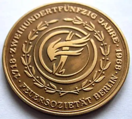 Medaille Zweihundertfünfzig Jahre Feuersozietät Berlin 1718-1968