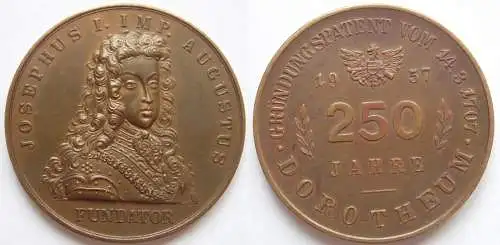 Österreich Medaille 250 Jahre Dorotheum 1707 – 1957