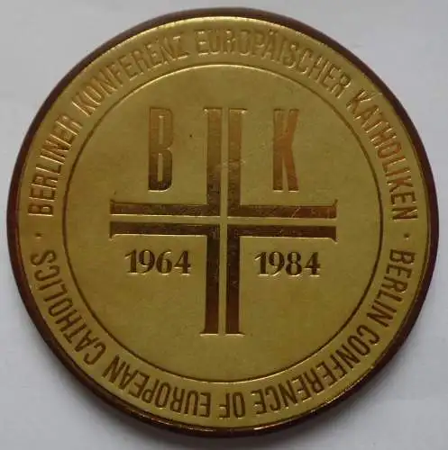 Medaille Plakette 20 Jahre Berliner Konferenz europäischer Katholiken 1964 – 1984