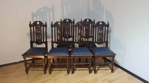 6 Esszimmerstühle Set Jagdstühle   Küchenstühle Gründer  Antik ca. 1900 Jh.