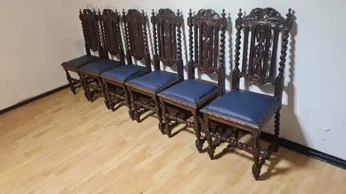 6 Esszimmerstühle Set Jagdstühle   Küchenstühle Gründer  Antik ca. 1900 Jh.