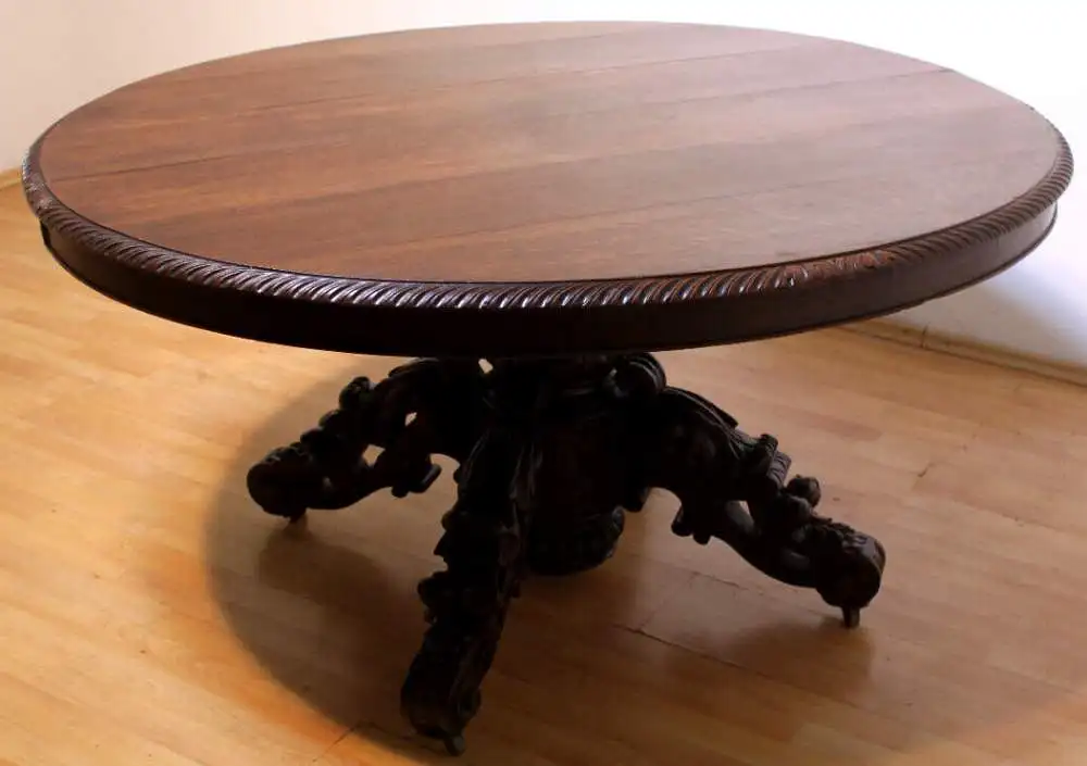 Antik Jagdzimmer Tafeltisch Salontisch Kulissentisch Esszimmer  ca. 1880 0