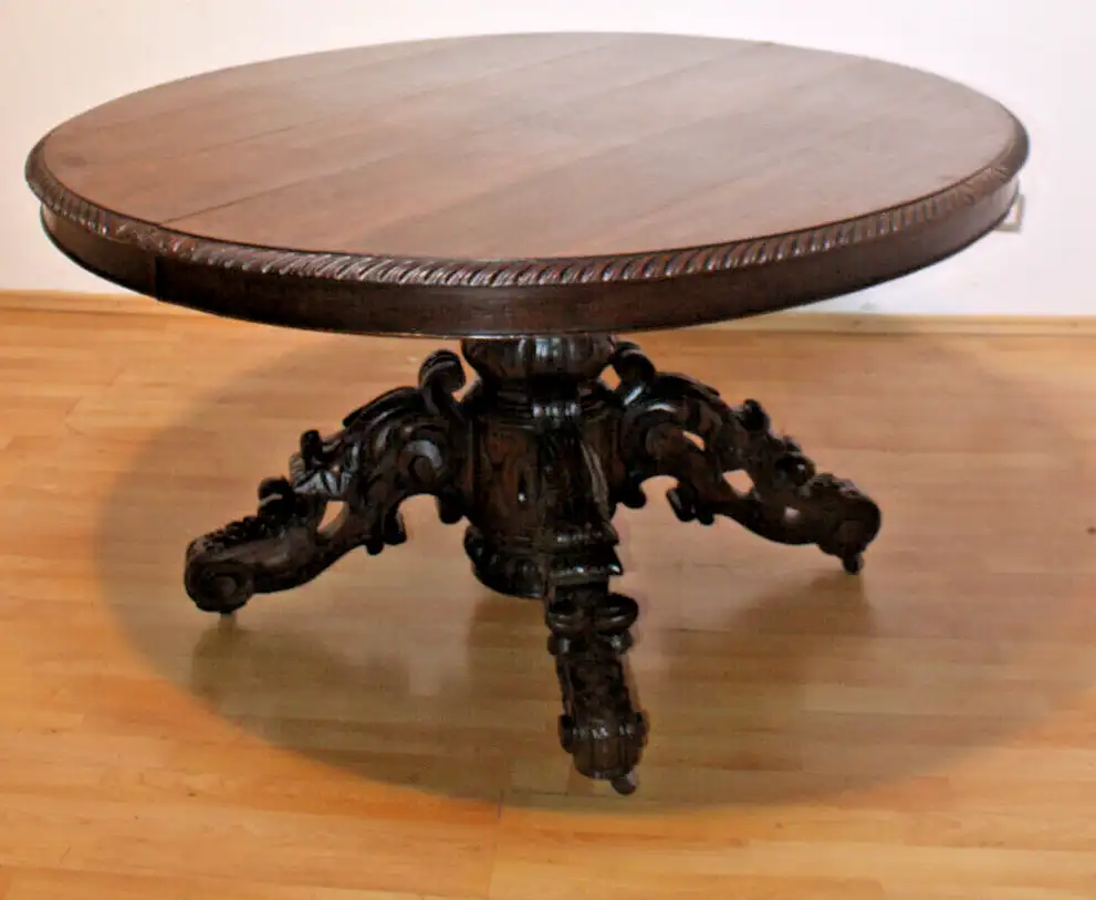 Antik Jagdzimmer Tafeltisch Salontisch Kulissentisch Esszimmer  ca. 1880 1