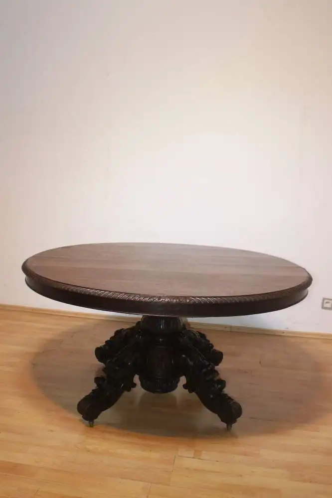 Antik Jagdzimmer Tafeltisch Salontisch Kulissentisch Esszimmer  ca. 1880 8