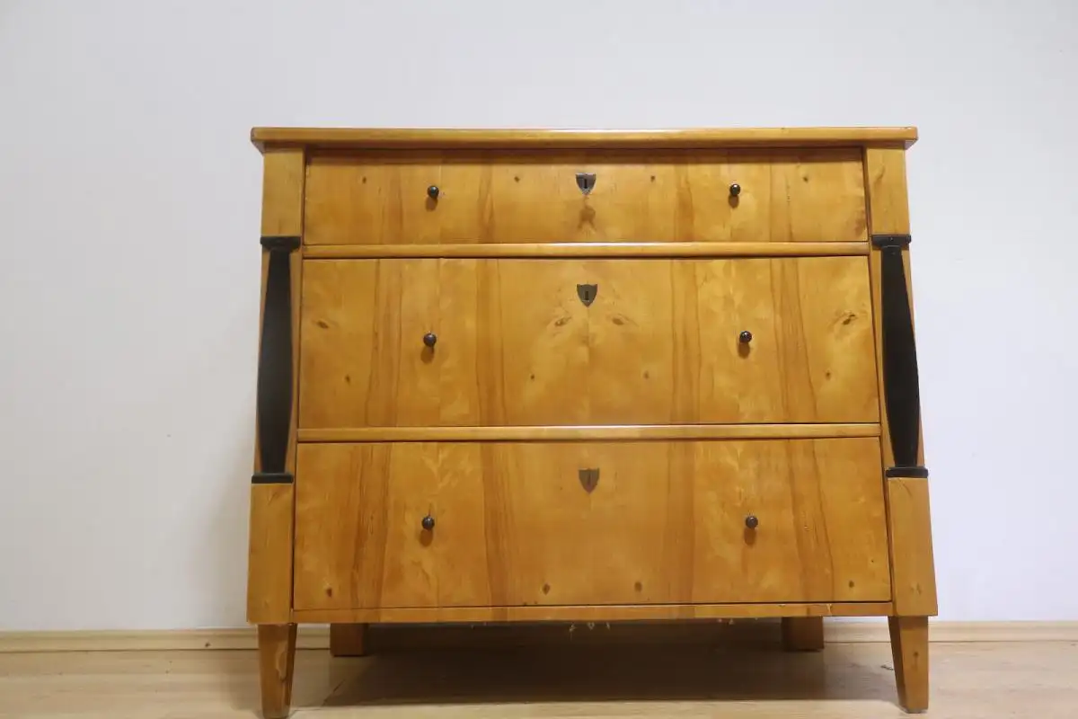 Biedermeier Kommode Anrichte  Antik um 1900 in Schellack poliert Hochglänzend 13