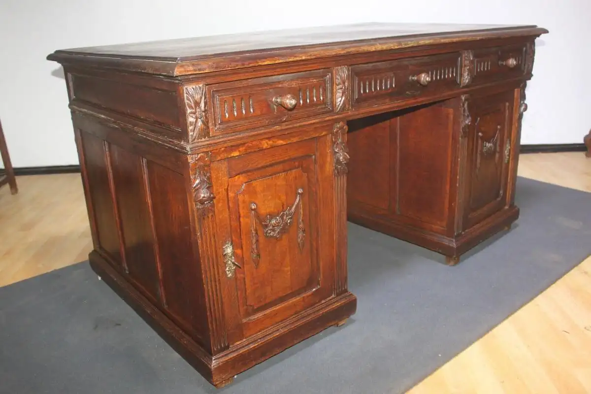 Antik  Schreibtisch Herrenzimmer Jugendstil ca.  1920 Jh. 14
