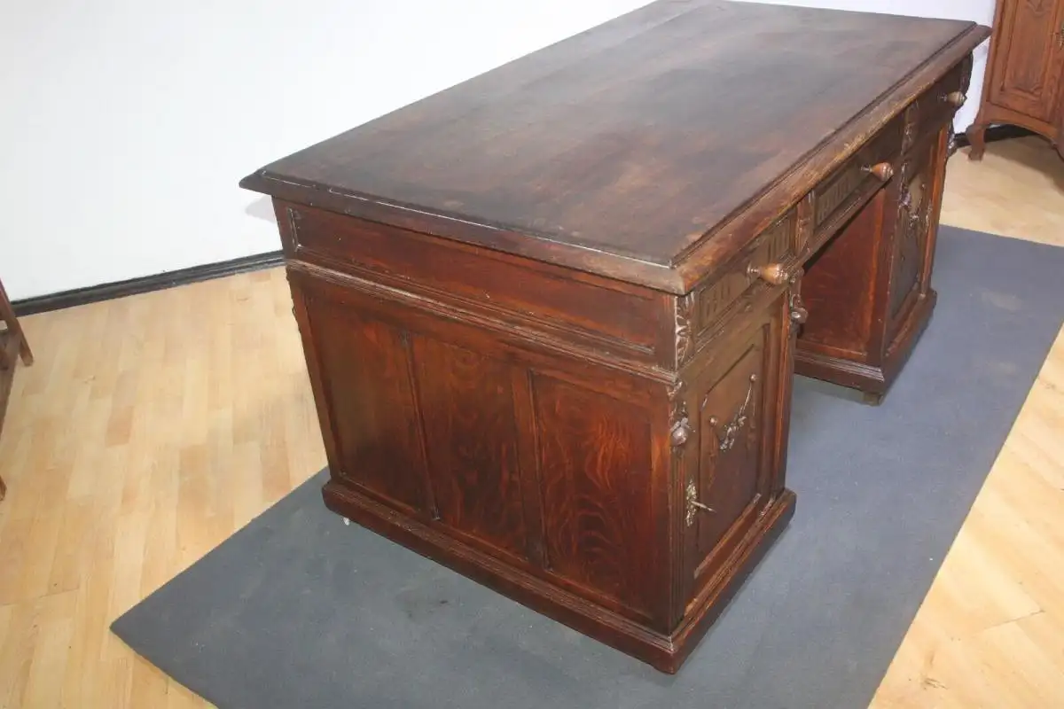 Antik  Schreibtisch Herrenzimmer Jugendstil ca.  1920 Jh. 15