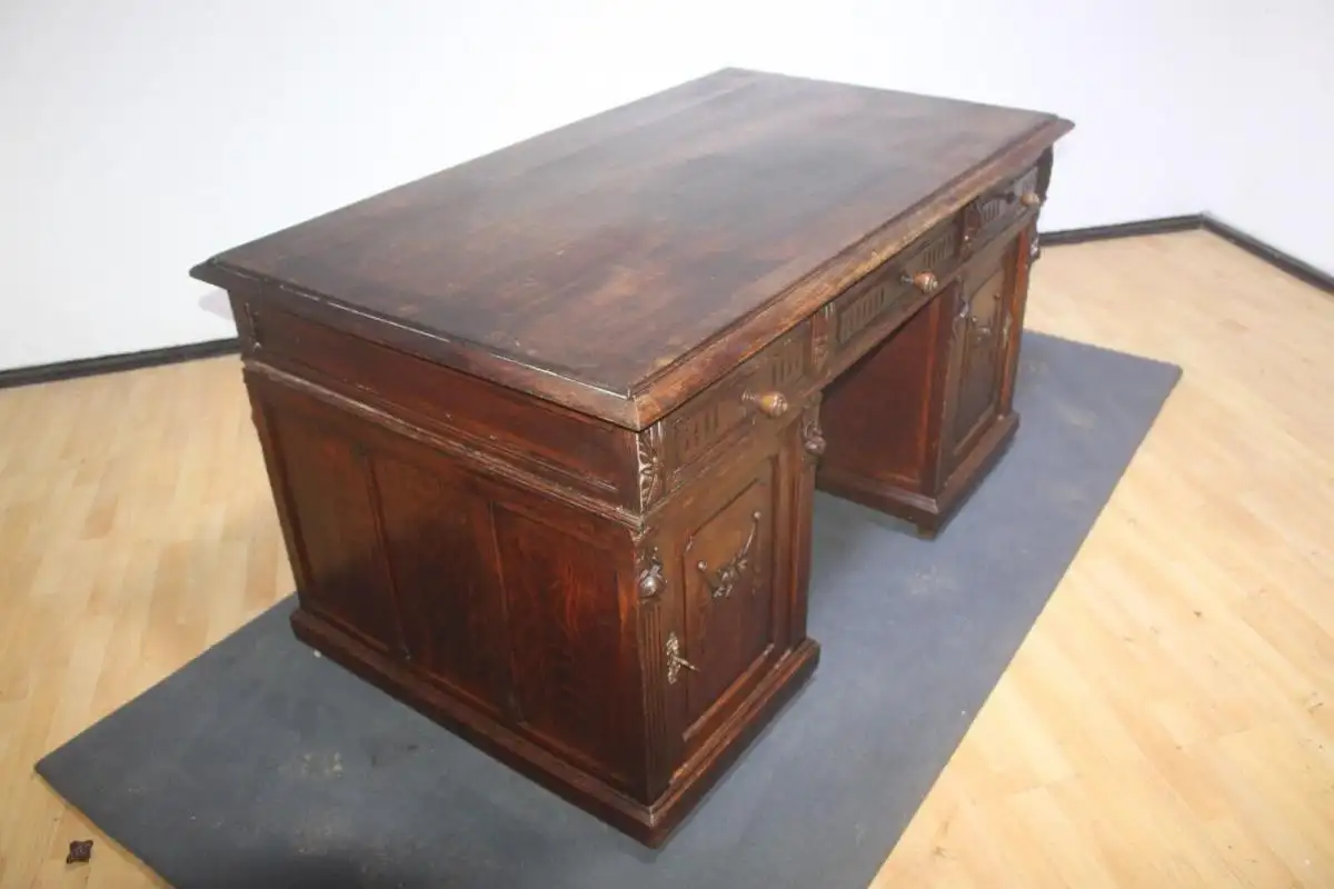 Antik  Schreibtisch Herrenzimmer Jugendstil ca.  1920 Jh. 16
