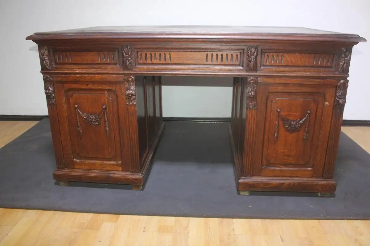 Antik  Schreibtisch Herrenzimmer Jugendstil ca.  1920 Jh. 17