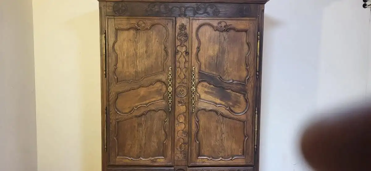 Französischer Hochzeitschrank Kleiderschrank Antik ca  1860 Jh. 20