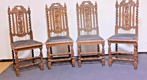 4  Esszimmerstühle Set Jagdstühle   Küchenstühle Gründer  Antik ca. 1900 Jh.