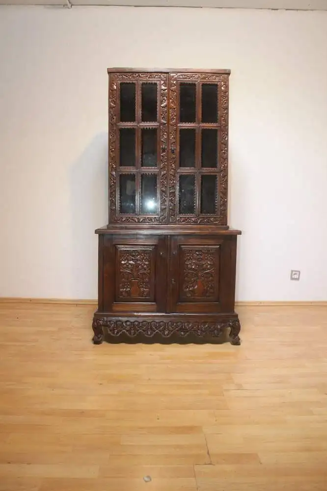 Antiker traumhafter Geschirrschrank, Vertiko - Vitrine Antik ca. 1880 1
