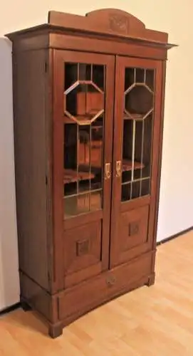 Vitrine Bibolotheksschrank Bücherschrank Herrenzimmer Jugendstil Antik ca. 1920