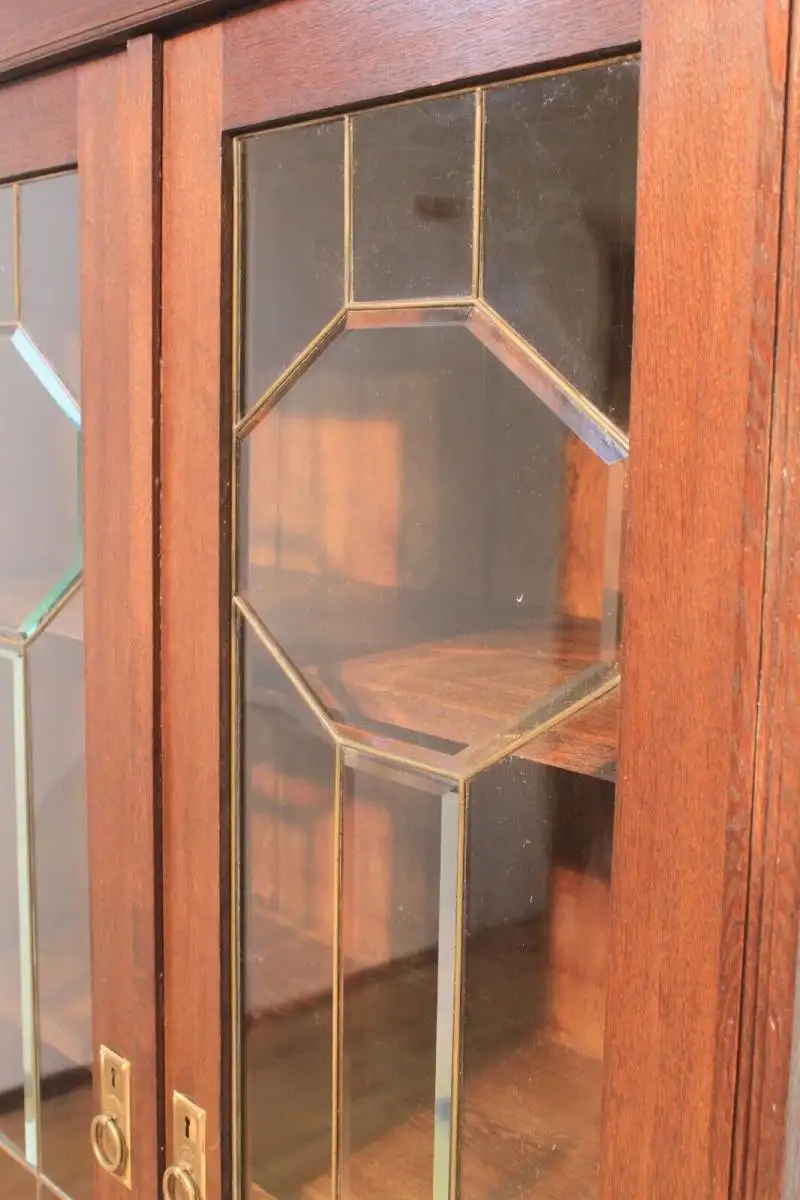 Vitrine Bibolotheksschrank Bücherschrank Herrenzimmer Jugendstil Antik ca. 1920 5