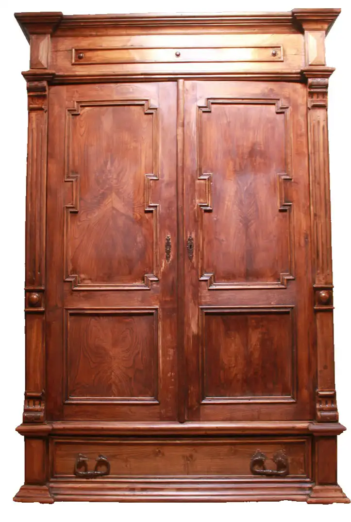 Wäscheschrank Kleiderschrank Schlafzimmer Antik in Esche  ca. 19 Jh. 2