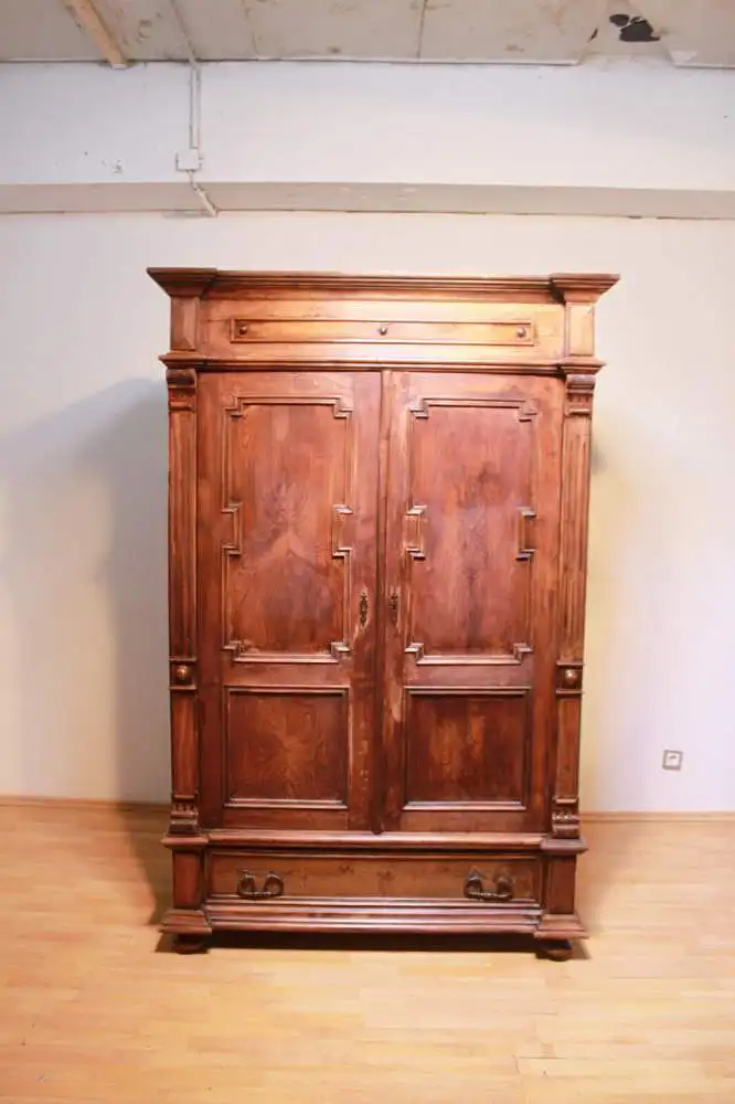 Wäscheschrank Kleiderschrank Schlafzimmer Antik in Esche  ca. 19 Jh. 3