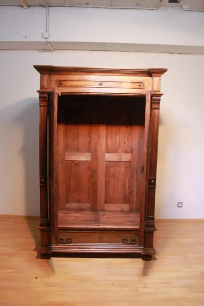 Wäscheschrank Kleiderschrank Schlafzimmer Antik in Esche  ca. 19 Jh. 7