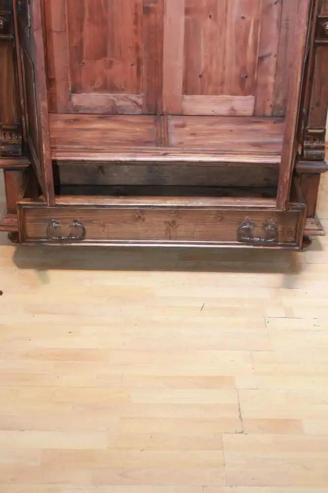 Wäscheschrank Kleiderschrank Schlafzimmer Antik in Esche  ca. 19 Jh. 8