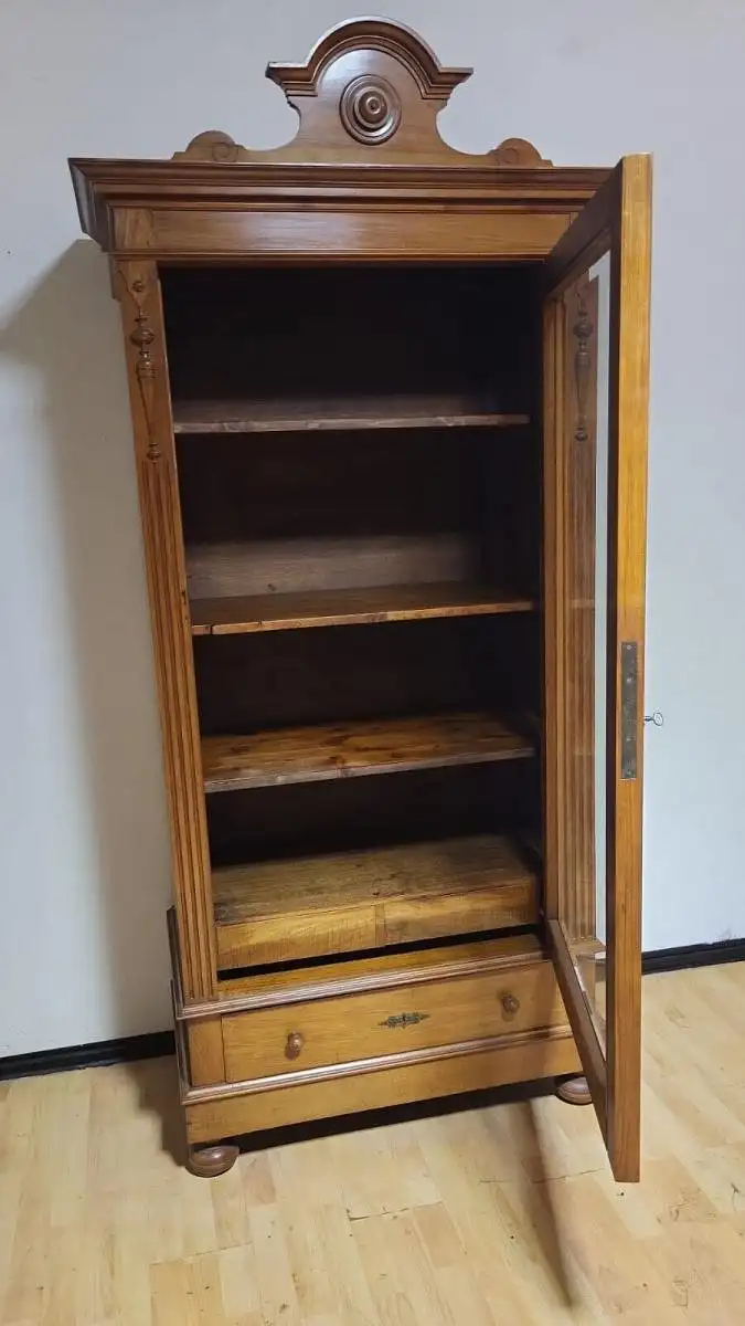 Vitrine Bibolotheksschrank Bücherschrank Herrenzimmer  Antik ca. 1900 Jh. 1