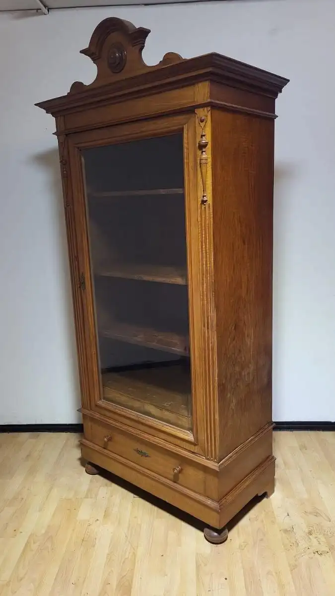 Vitrine Bibolotheksschrank Bücherschrank Herrenzimmer  Antik ca. 1900 Jh. 6