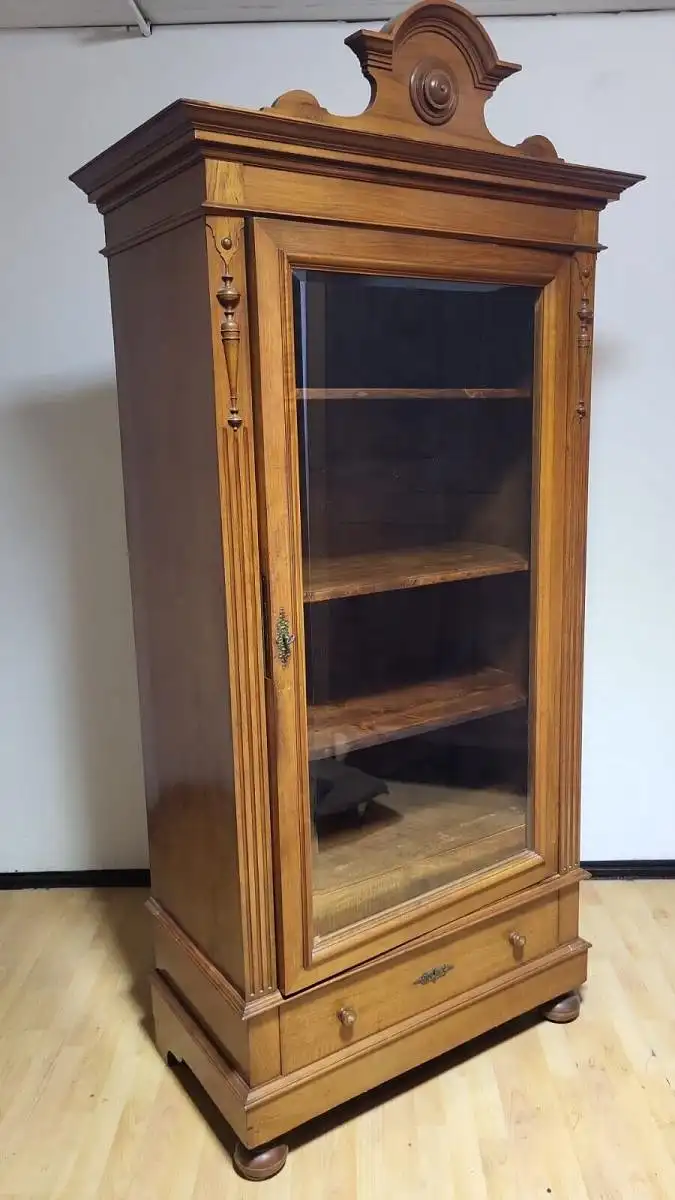 Vitrine Bibolotheksschrank Bücherschrank Herrenzimmer  Antik ca. 1900 Jh. 8