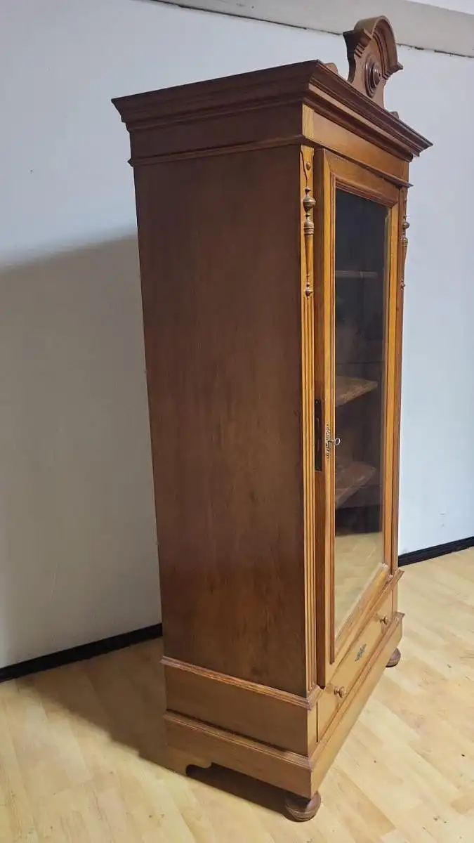 Vitrine Bibolotheksschrank Bücherschrank Herrenzimmer  Antik ca. 1900 Jh. 9
