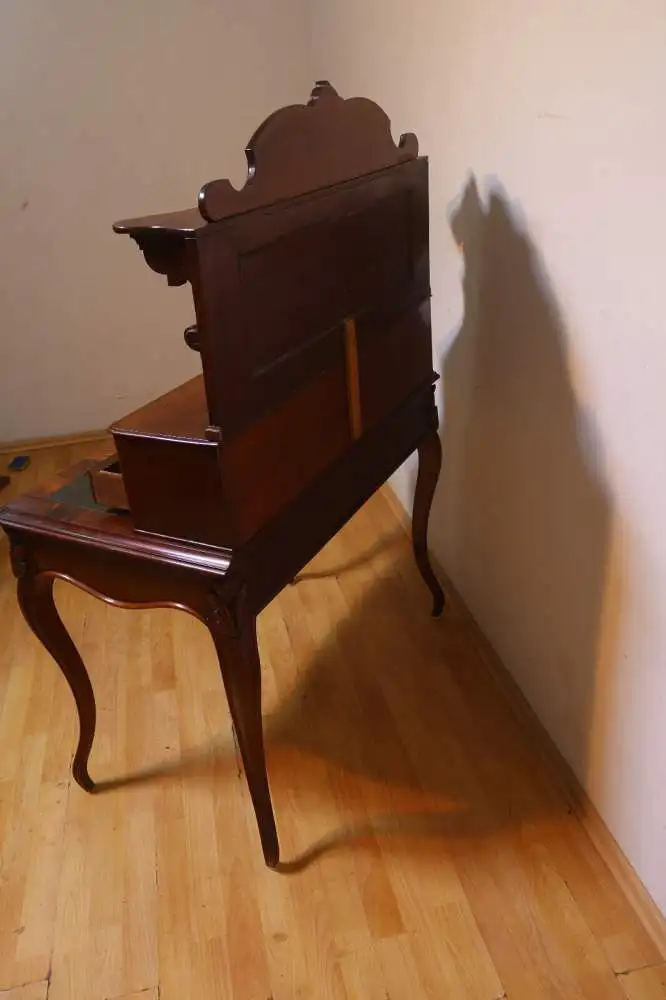 Antik Damen-Schreibtisch, Sekretär, wohnfertig, Louis Philippe, Nussbaum ca.1900 11