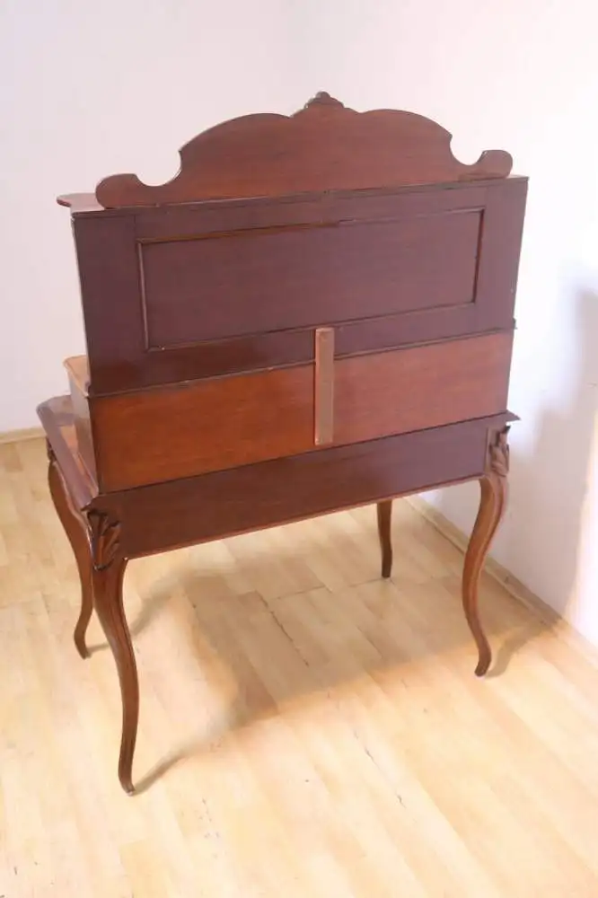 Antik Damen-Schreibtisch, Sekretär, wohnfertig, Louis Philippe, Nussbaum ca.1900 12
